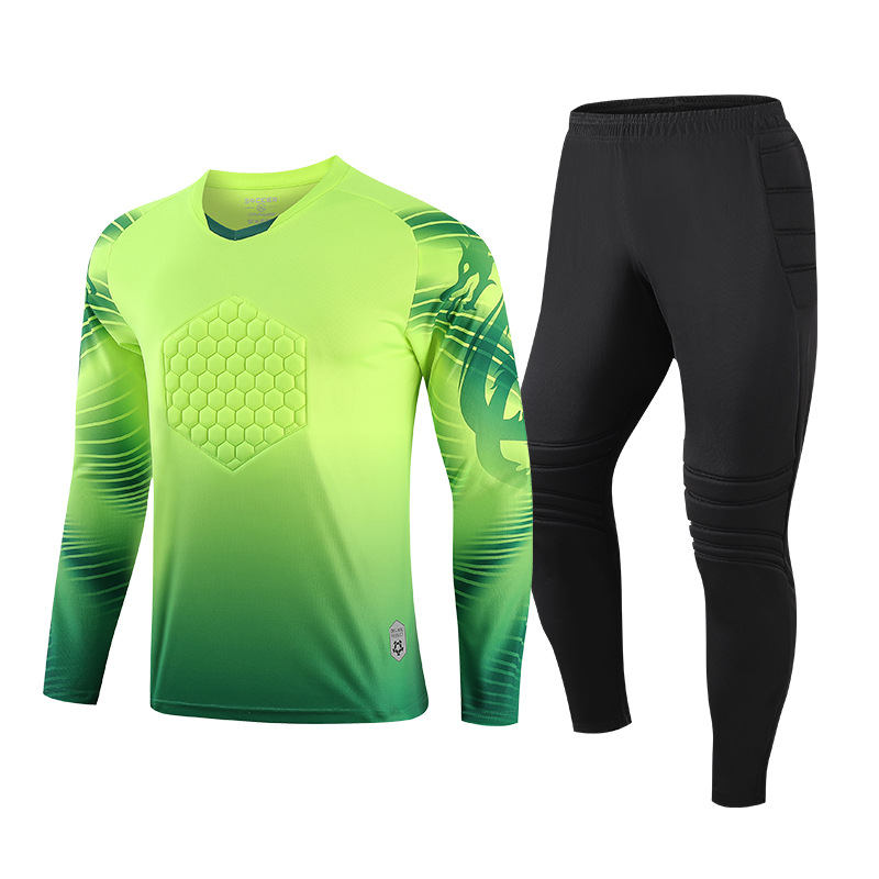 Custom Men's & Women's Long-Sleeve Autumn/Winter Soccer Jersey (Fluorescent Green Top + Shorts) - Cozymize