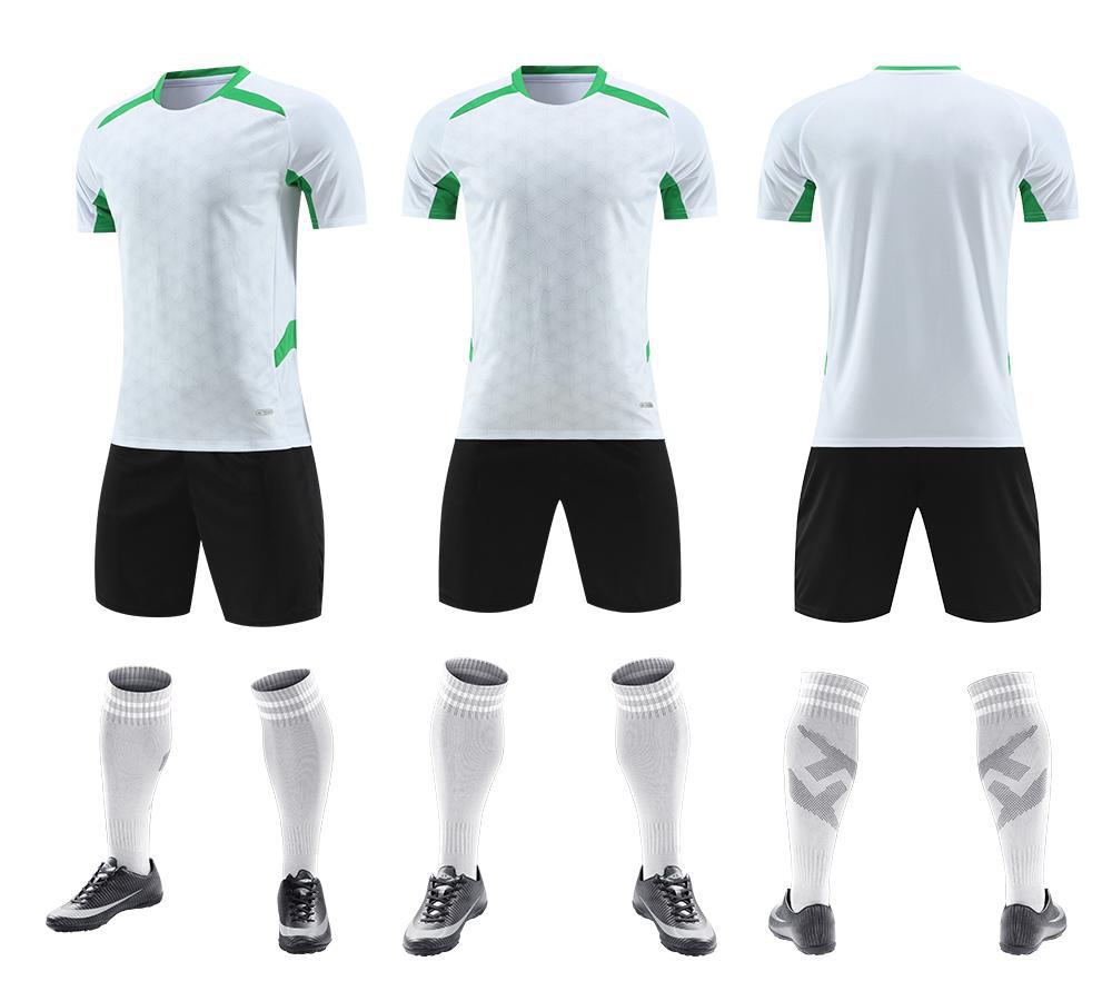 New Short-Sleeve Soccer Jersey for Matches and Training – Quick-Dry, Blank Base for Custom Sublimation (White/Blue) - Cozymize